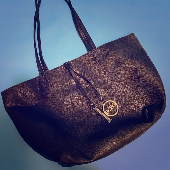 Black Leather BCBG Tote - Picture 1 of 4
